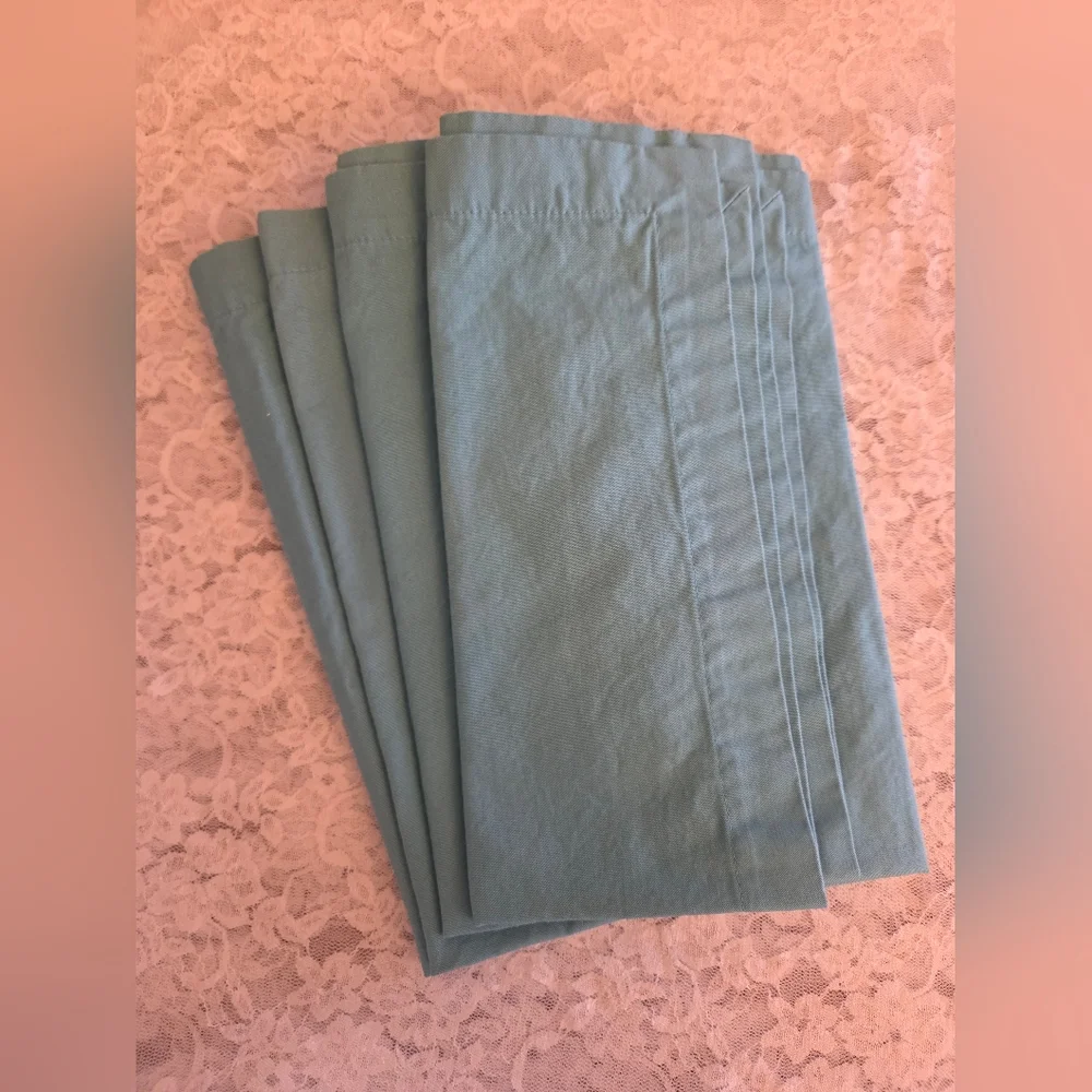 Williams Sonoma Italian Washed Teal Cotton Kitchen Napkins (Set Of 4)